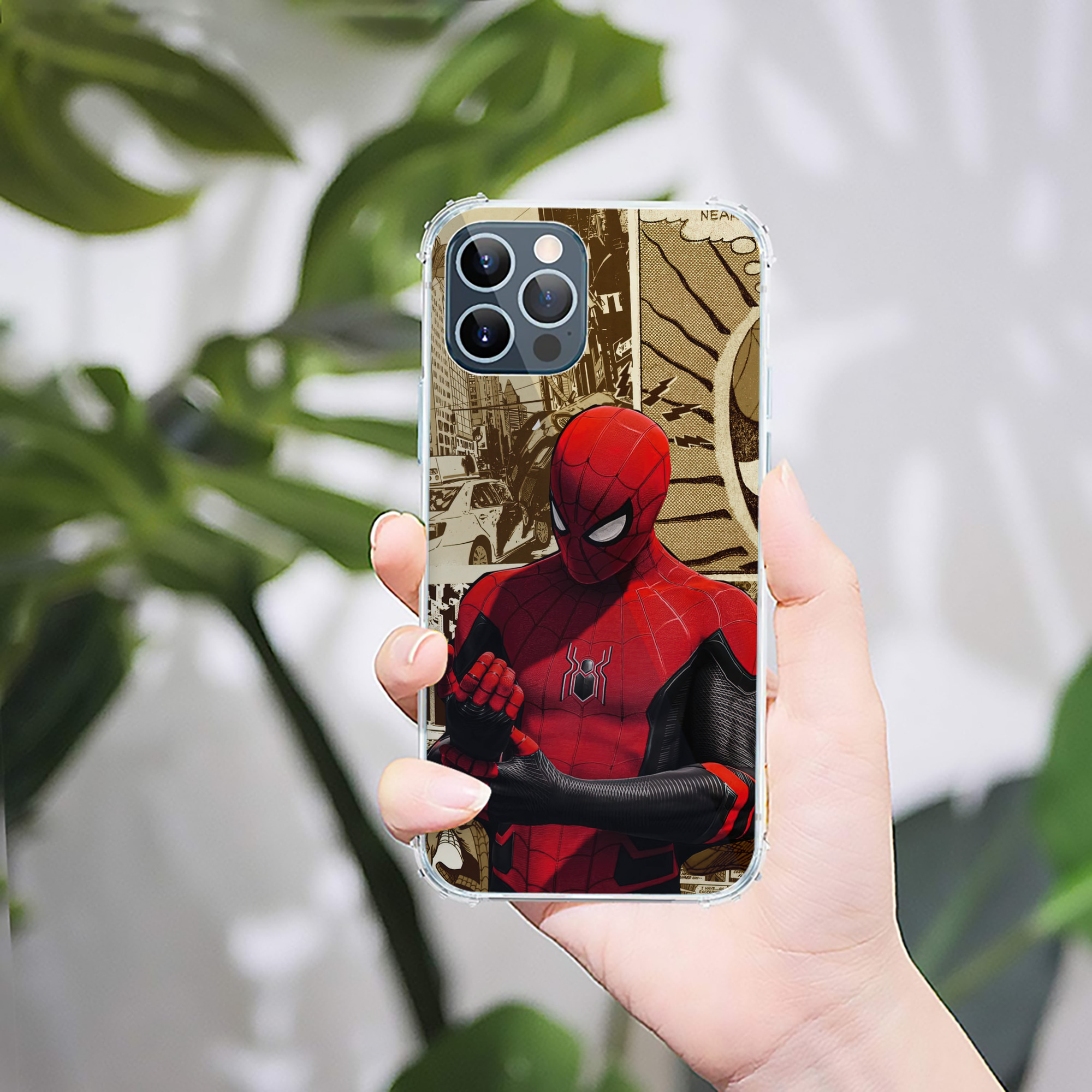（画像用） Spider Man スパイダーマン 【iPhone 12シリーズ対応】透明スマホケース（クリアソフトケース）